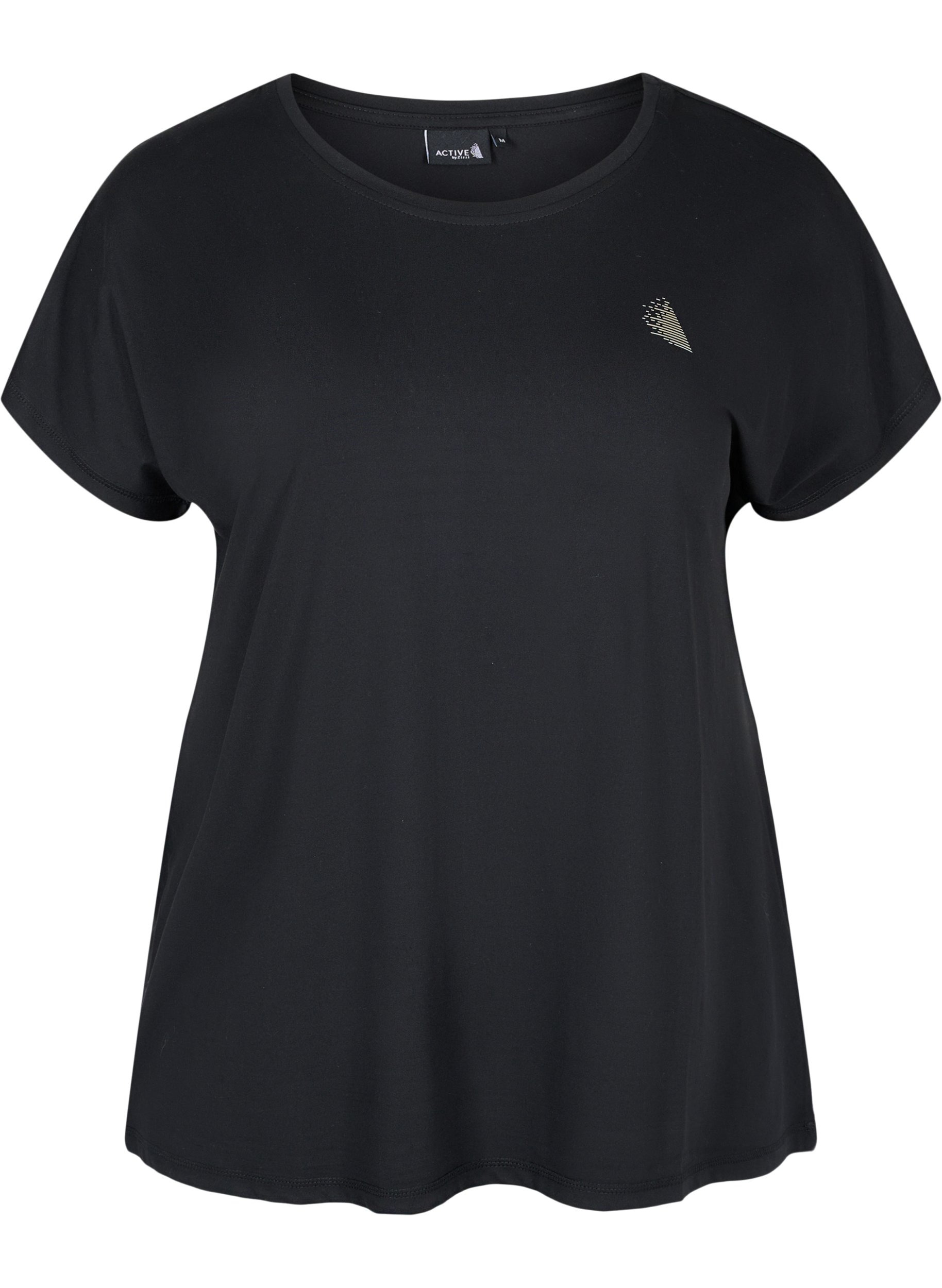 Einfarbiges Trainings-T-Shirt, Black