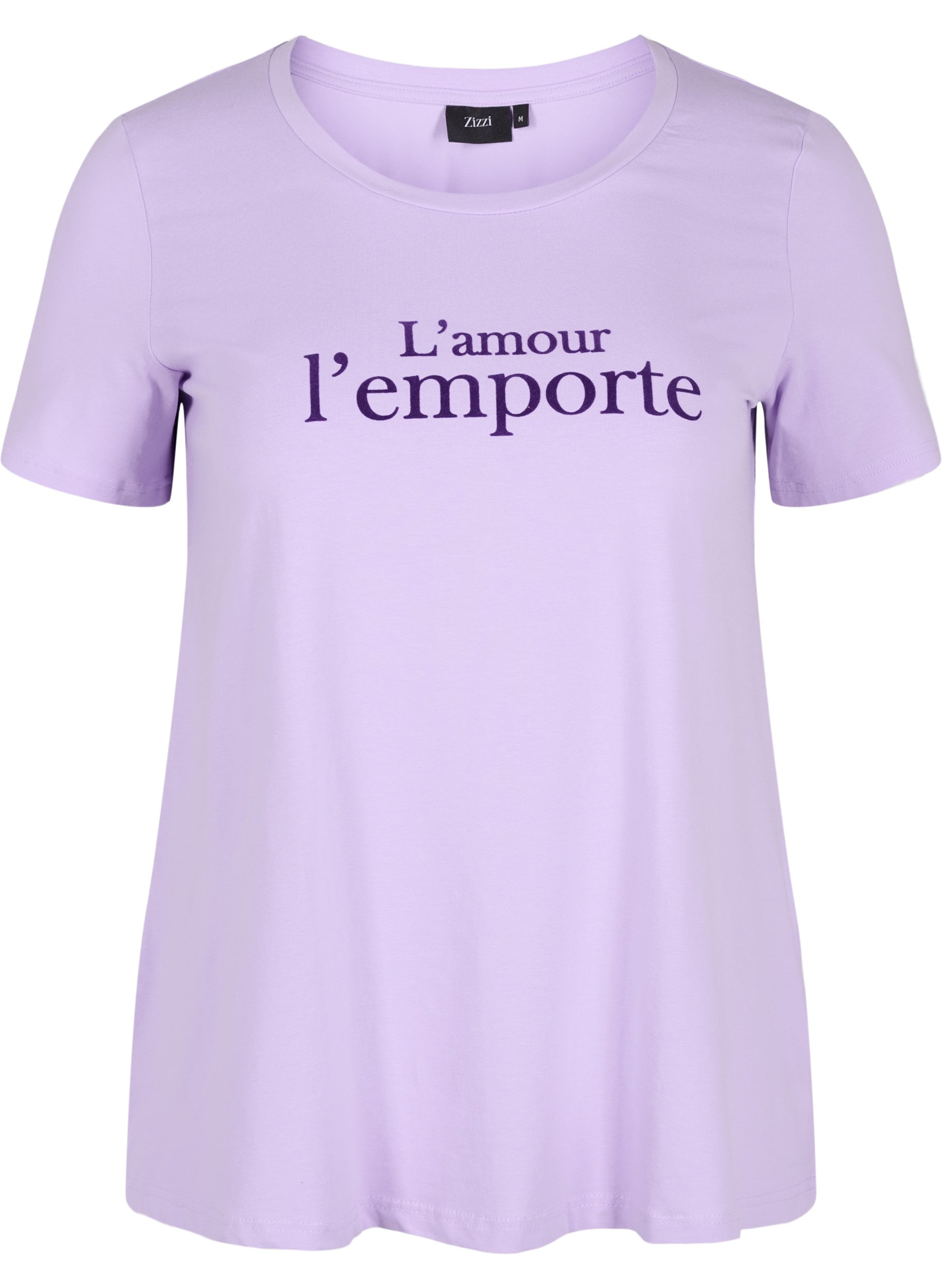 Kurzarm T-Shirt aus Baumwolle mit Aufdruck,  Lavender LAMOUR, Packshot