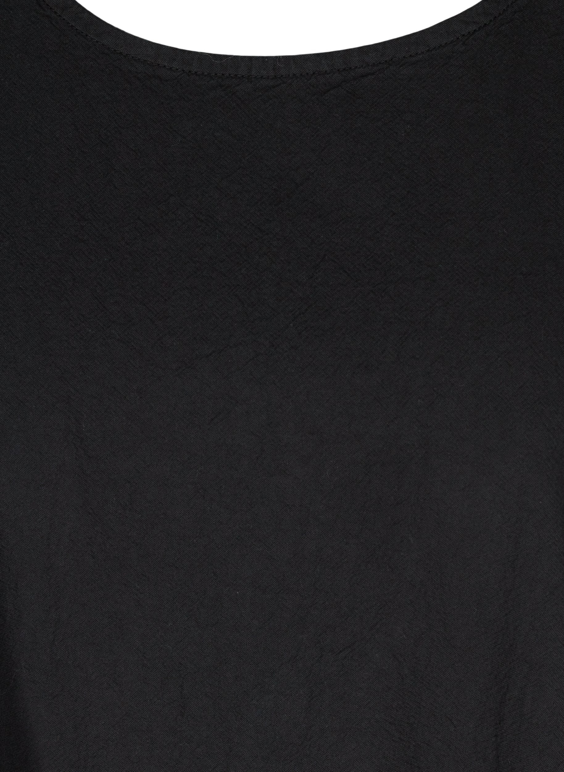 Ärmelloses Baumwollkleid mit A-Linie, Black, Packshot image number 2