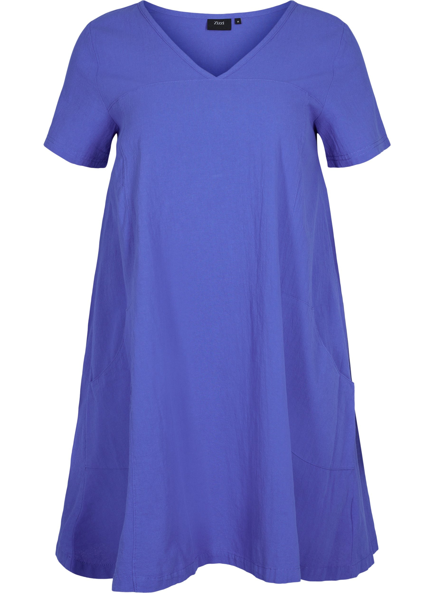 Kurzarm Kleid aus Baumwolle, Dazzling Blue