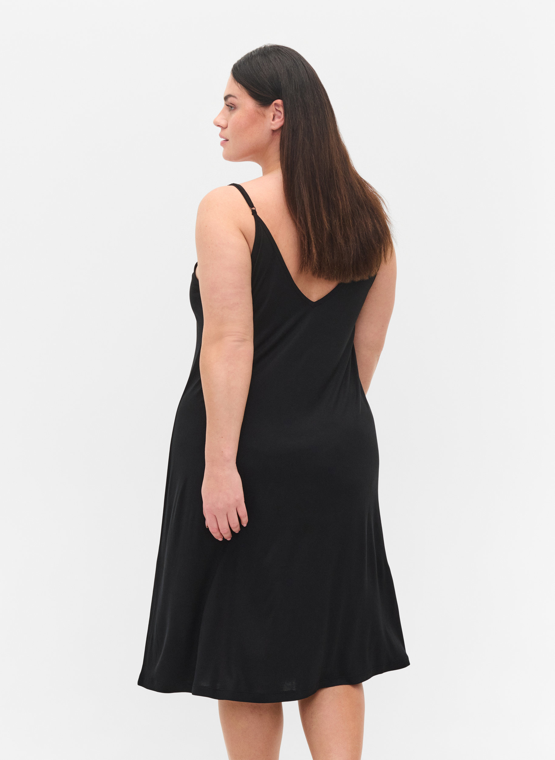 Langes Strandkleid aus Viskose, Black, Model image number 1