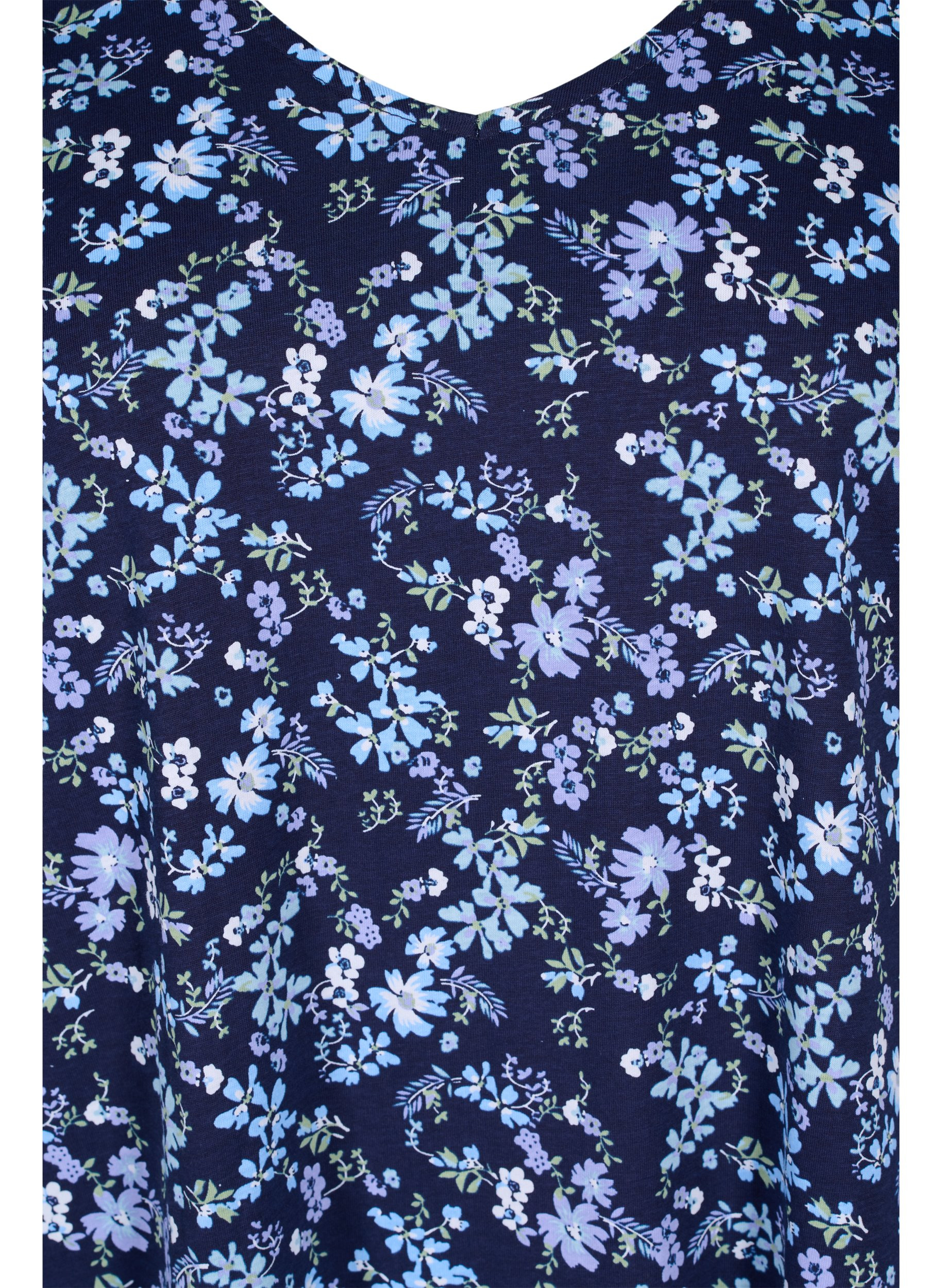 Kurzärmeliges Baumwollkleid mit Blumenprint, NIGHT SKY FLOWER AOP, Packshot image number 2
