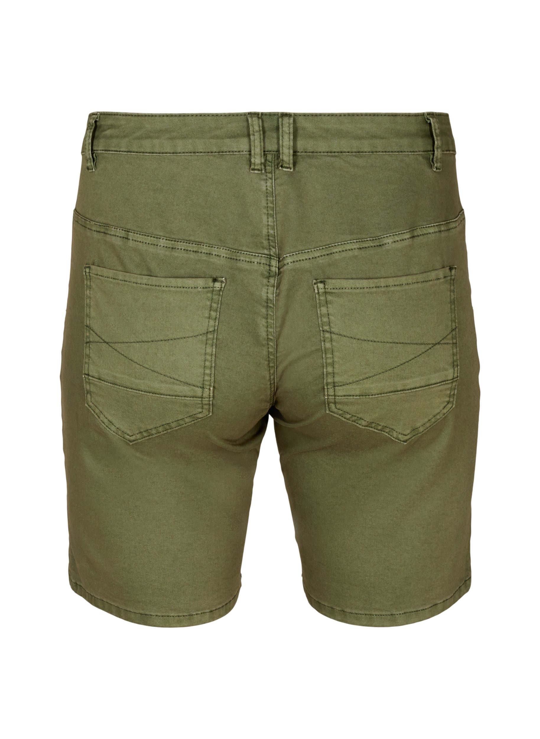 Slim Fit Denim Shorts, Green, Packshot image number 1