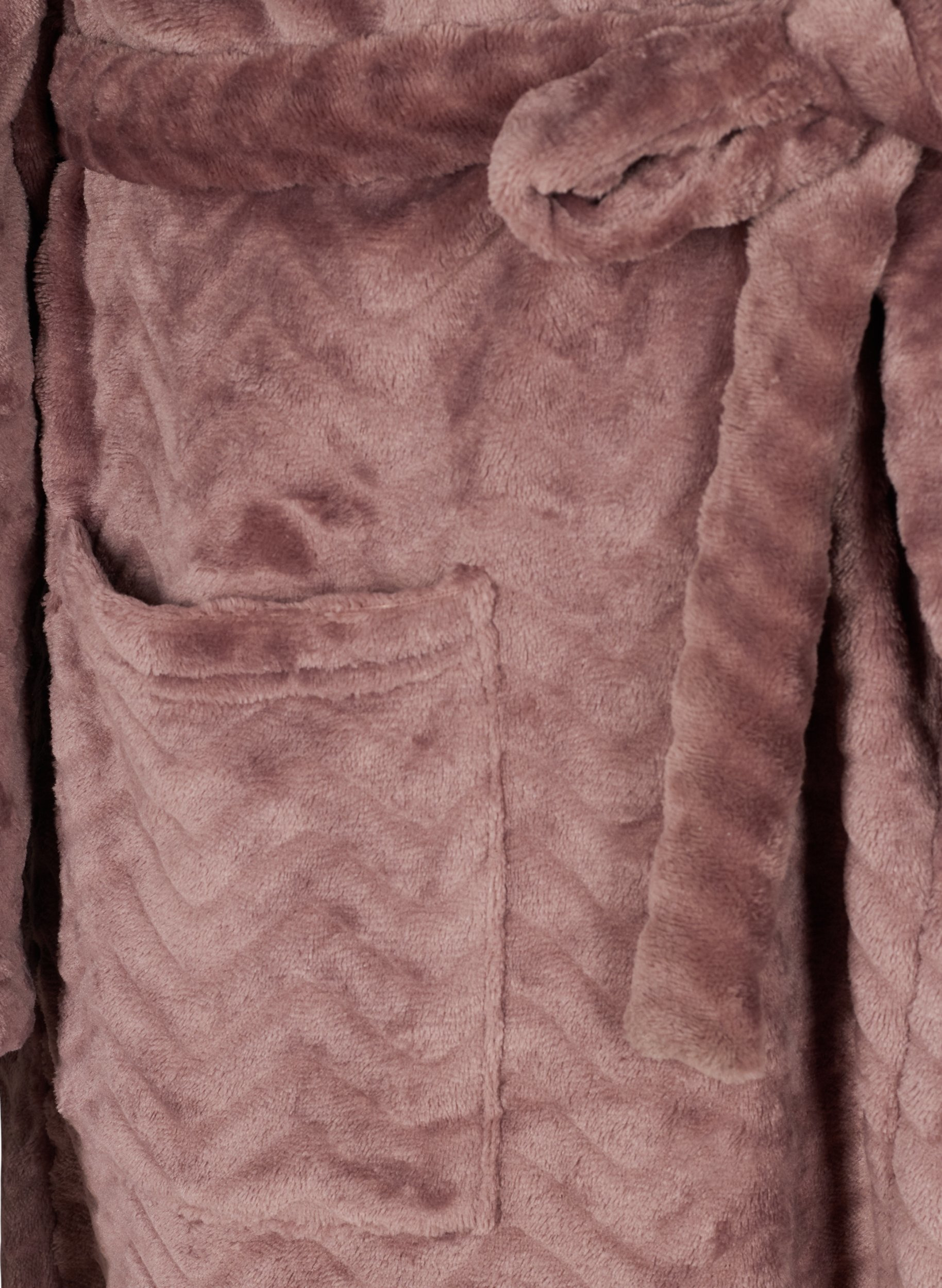 Kurzer, gemusterter Morgenmantel mit Taschen, Rose Taupe, Packshot image number 3