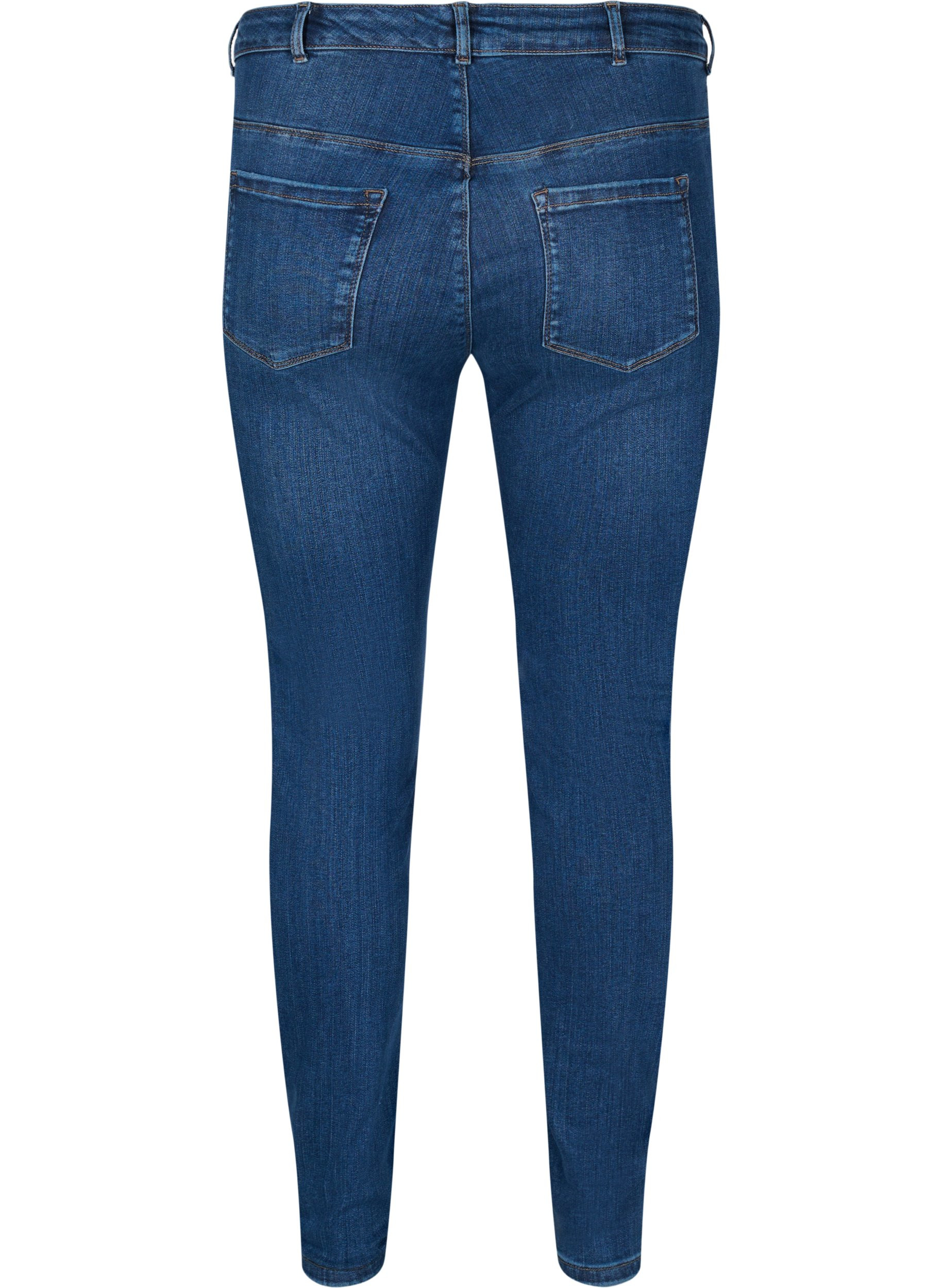 Hochtaillierte Amy Jeans mit Stretch-Technologie, Blue denim, Packshot image number 1