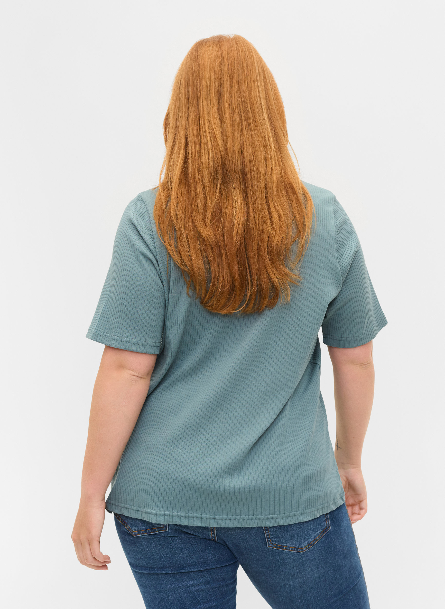 Kurzarm T-Shirt mit Knöpfen, Goblin Blue, Model image number 1