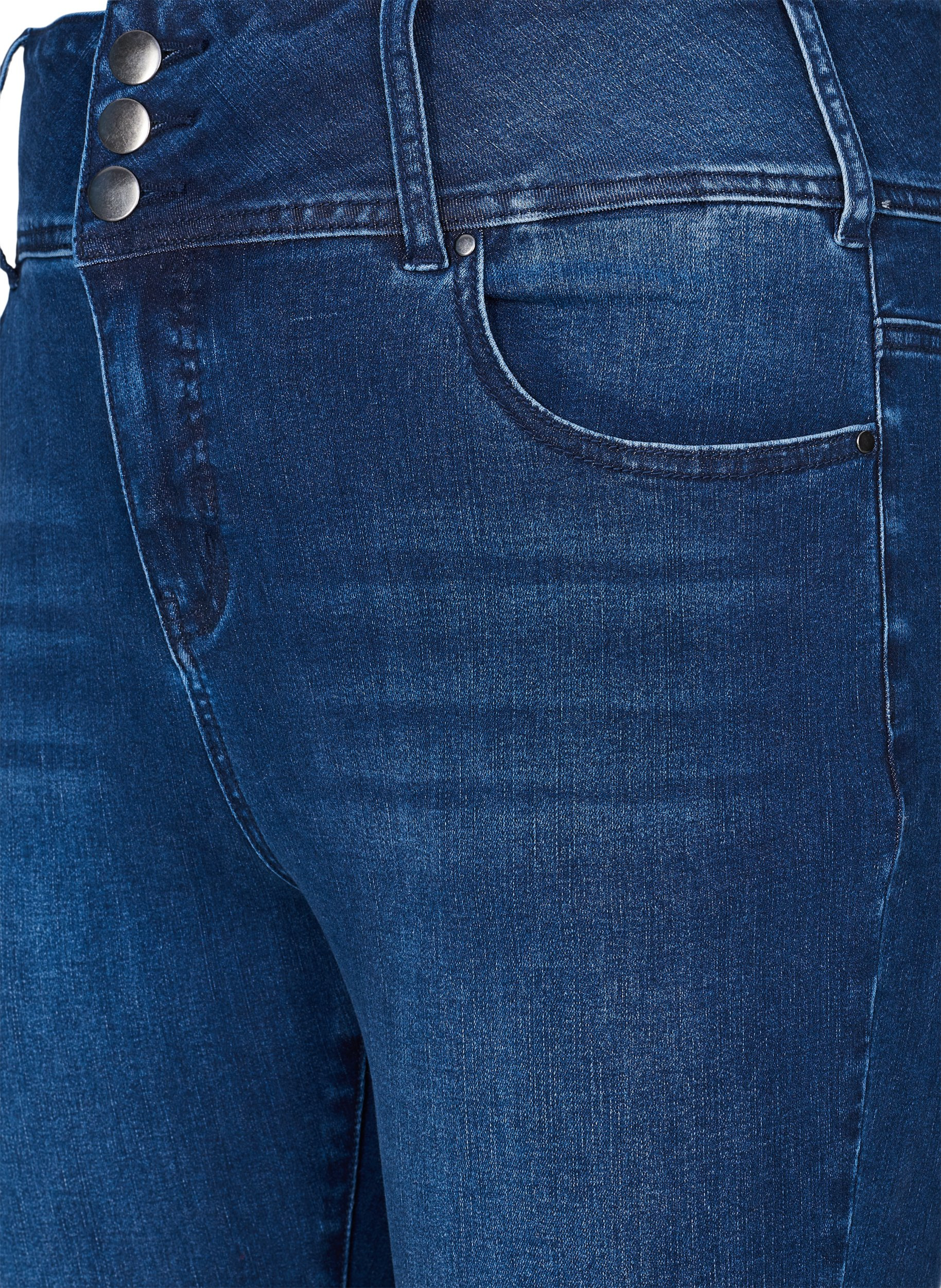 Super Slim Bea Jeans mit hoher Taille, Blue denim, Packshot image number 2