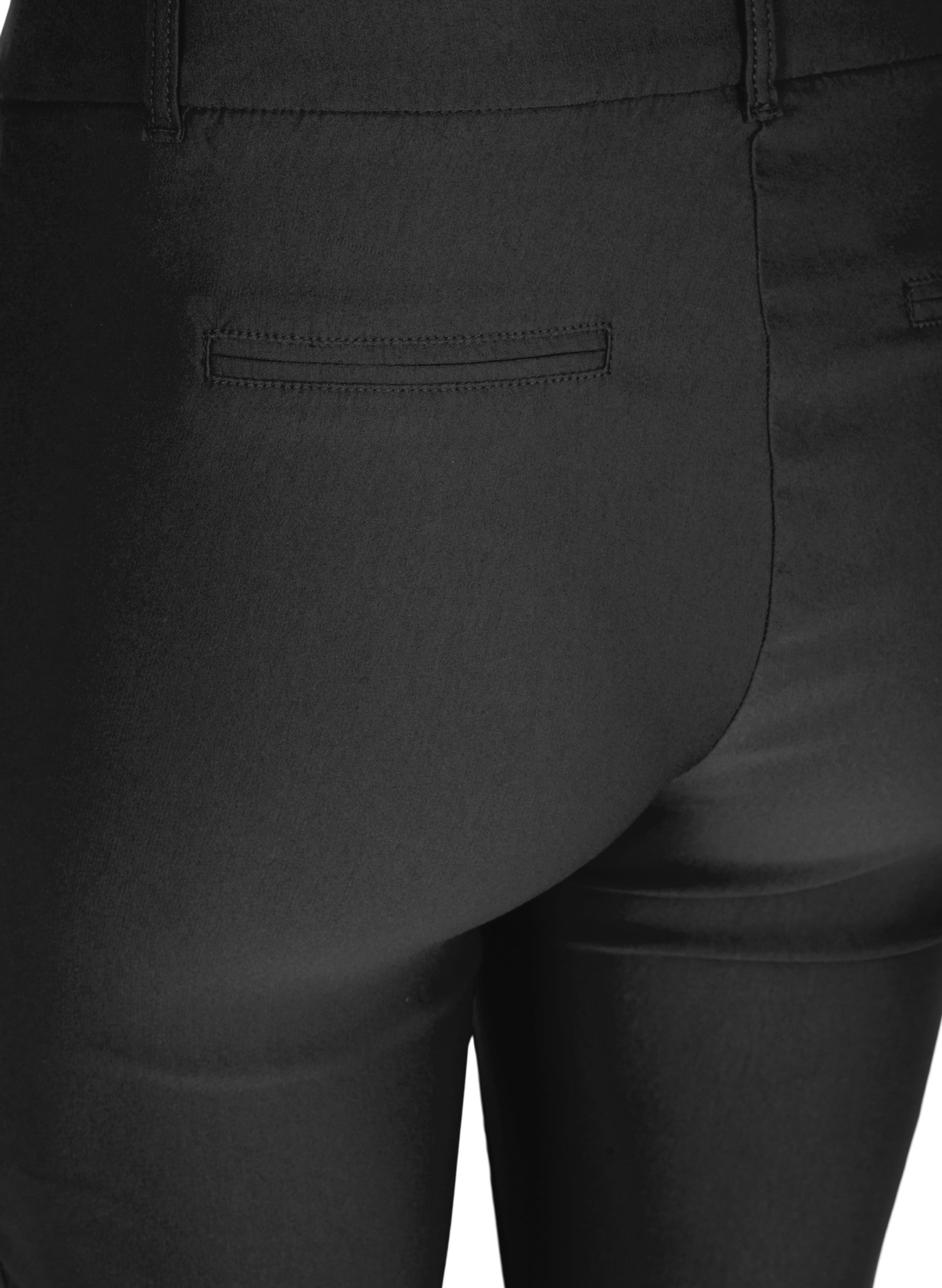 Cropped Hose mit leichtem Glanz, Black, Packshot image number 3