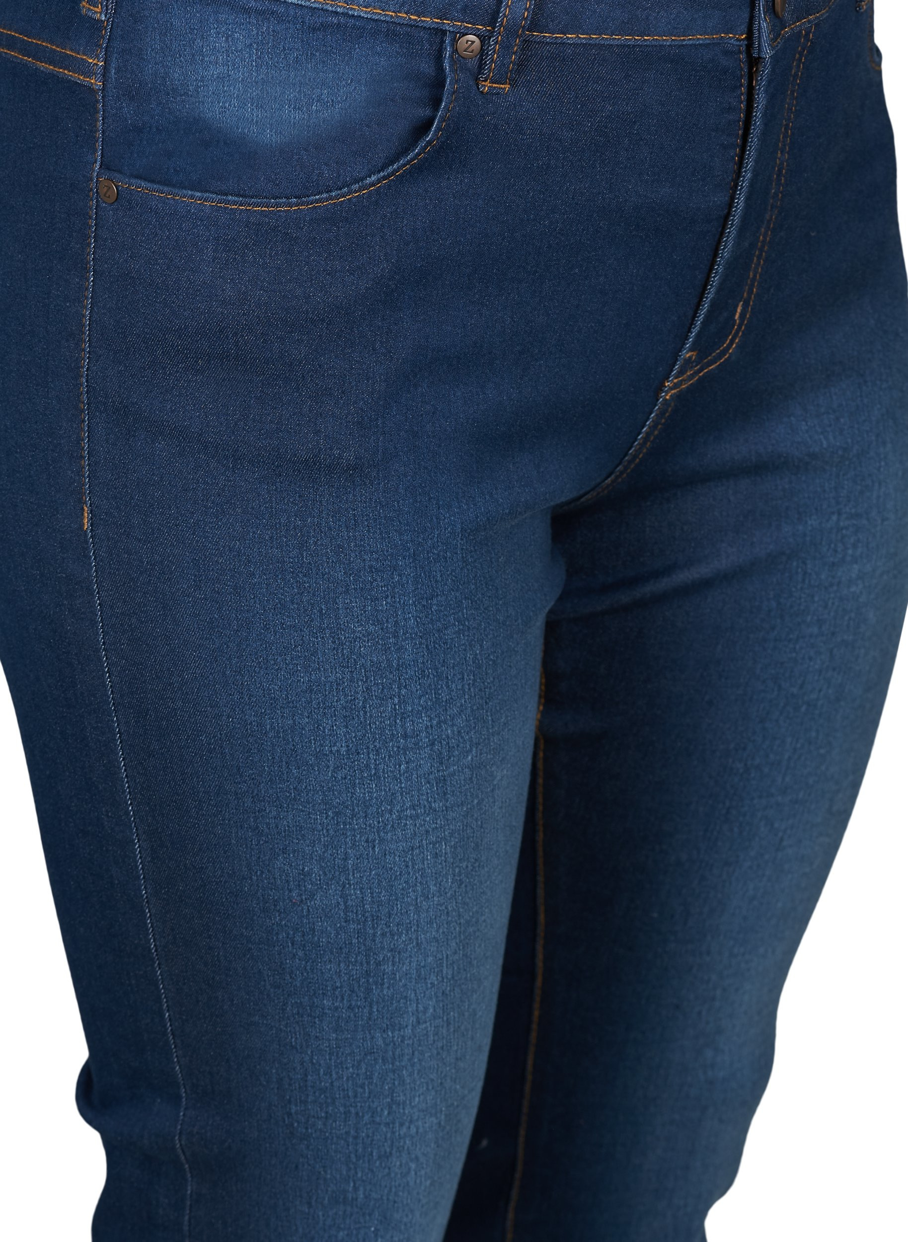 Slim Fit Emily Jeans mit normaler Taille, Blue denim, Packshot image number 2