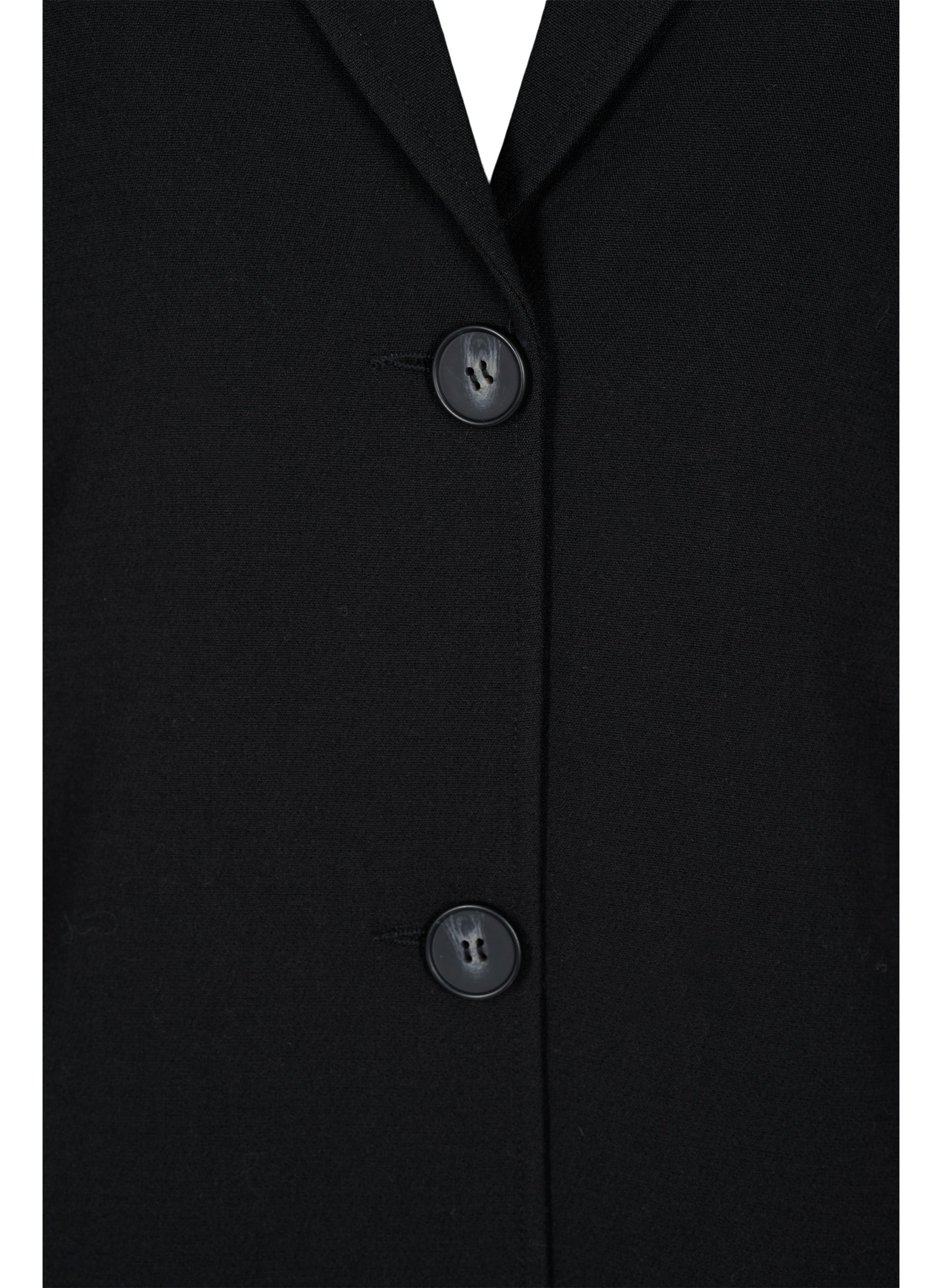 Klassischer Mantel mit Knopfverschluss, Black, Packshot image number 2