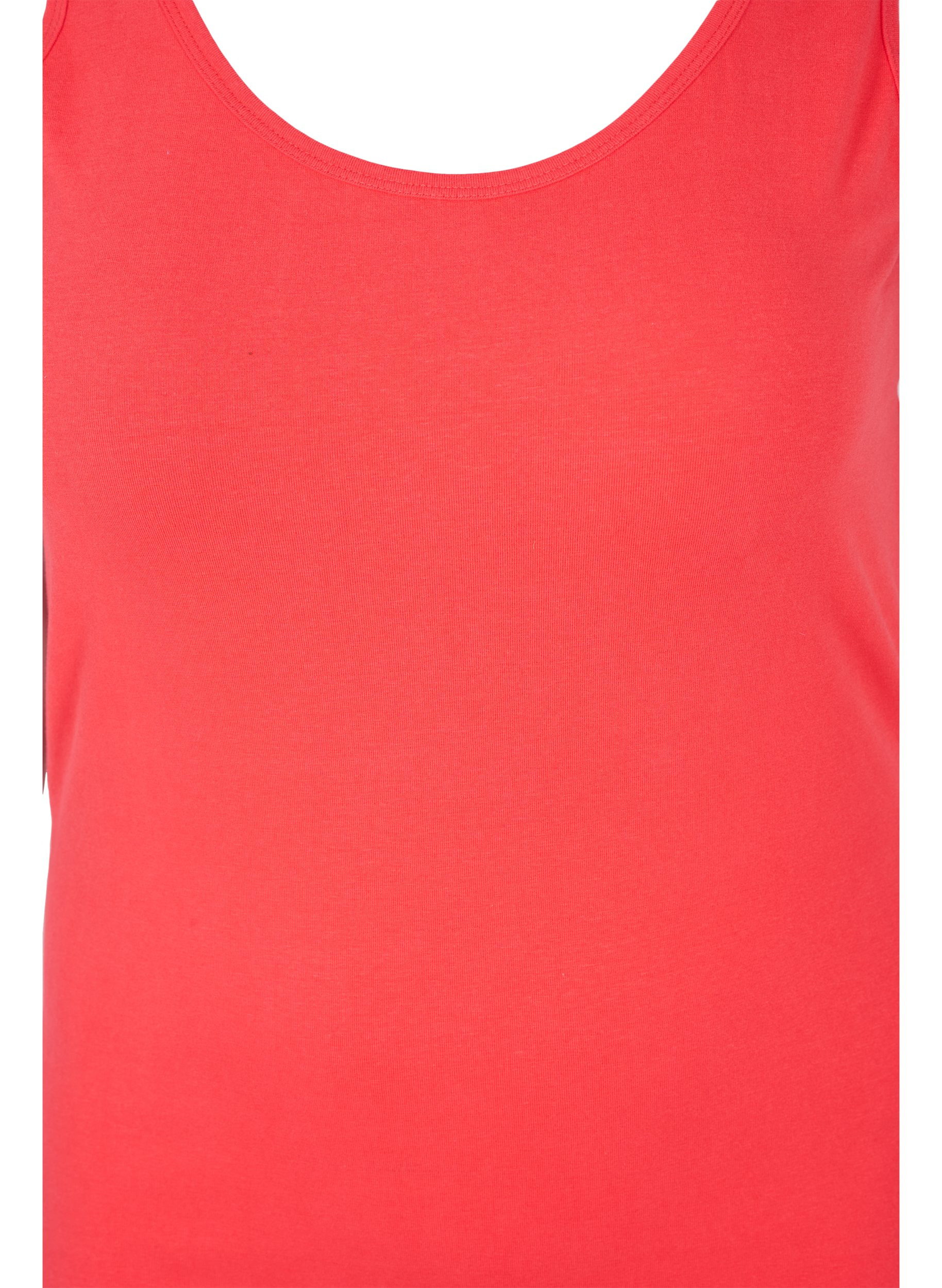 Einfarbiges basic Top aus Baumwolle, Hibiscus, Packshot image number 2